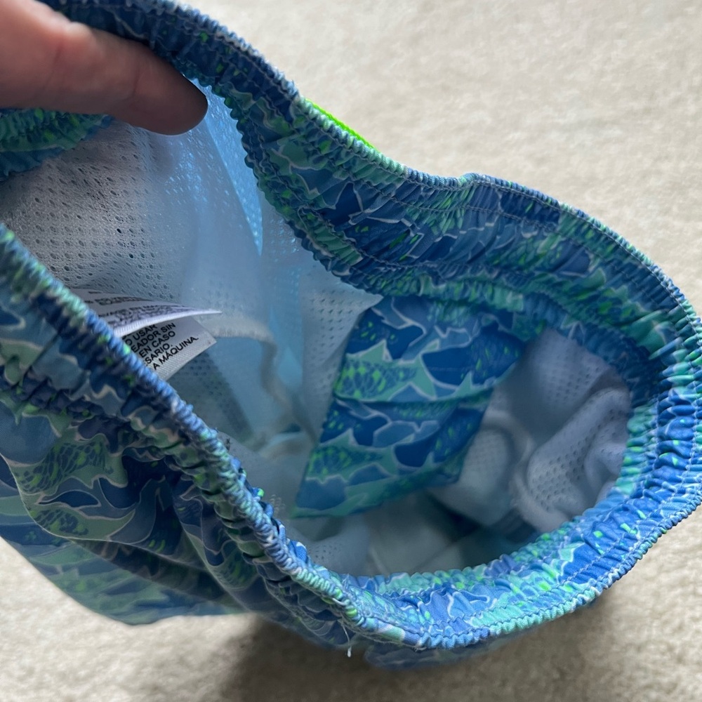Vineyard Vines Aqua Shark Pattern Swim Trunks - Picture 3 of 4